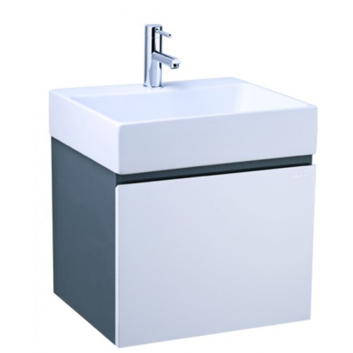 Bộ tủ lavabo treo tường xám đậm cánh trắng Caesar LF5253/EH05253ATGV