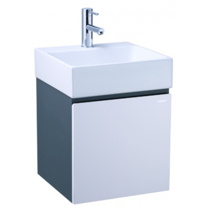 Bộ tủ lavabo treo tường xám đậm cánh trắng Caesar LF5255/EH05255ATGV