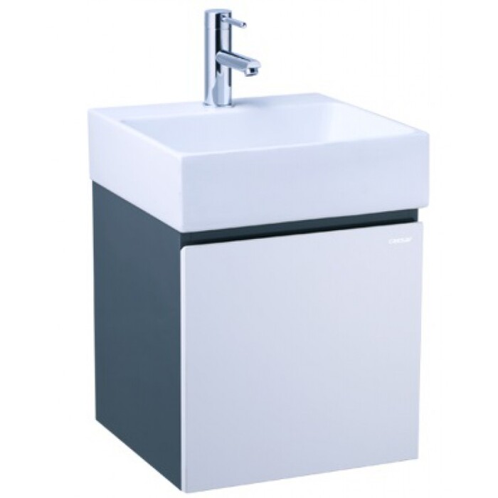 Bộ tủ lavabo treo tường xám đậm cánh trắng Caesar LF5257/EH05257ATGV