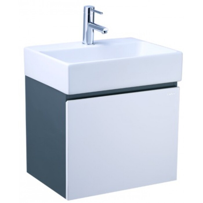 Bộ tủ lavabo treo tường xám đậm cánh trắng Caesar LF5259/EH05259ATGV