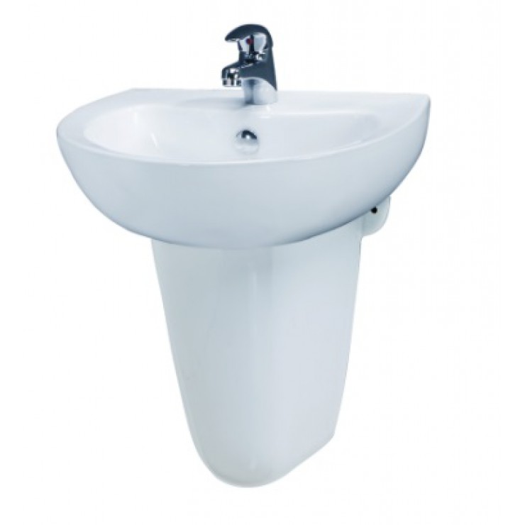 Chậu lavabo treo tường kèm chân ngắn Caesar L2150_P2443