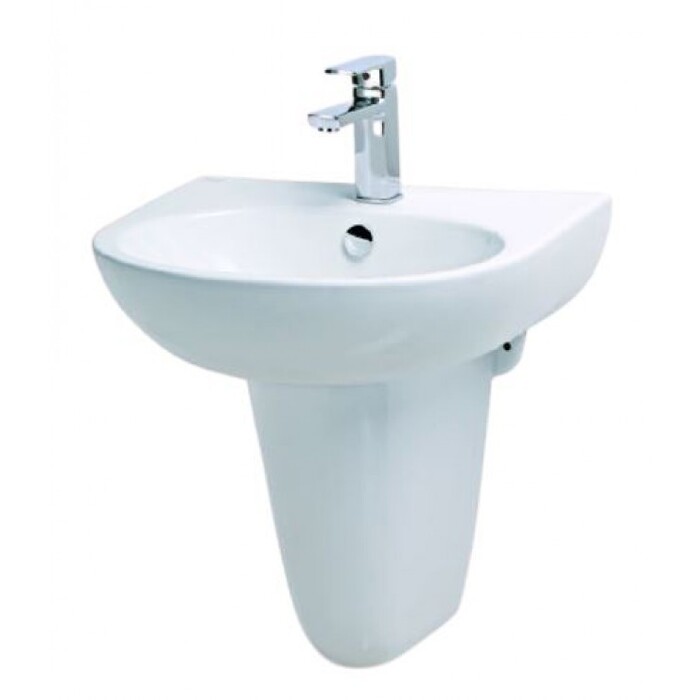 Chậu lavabo treo tường kèm chân ngắn Caesar L2152_P2443