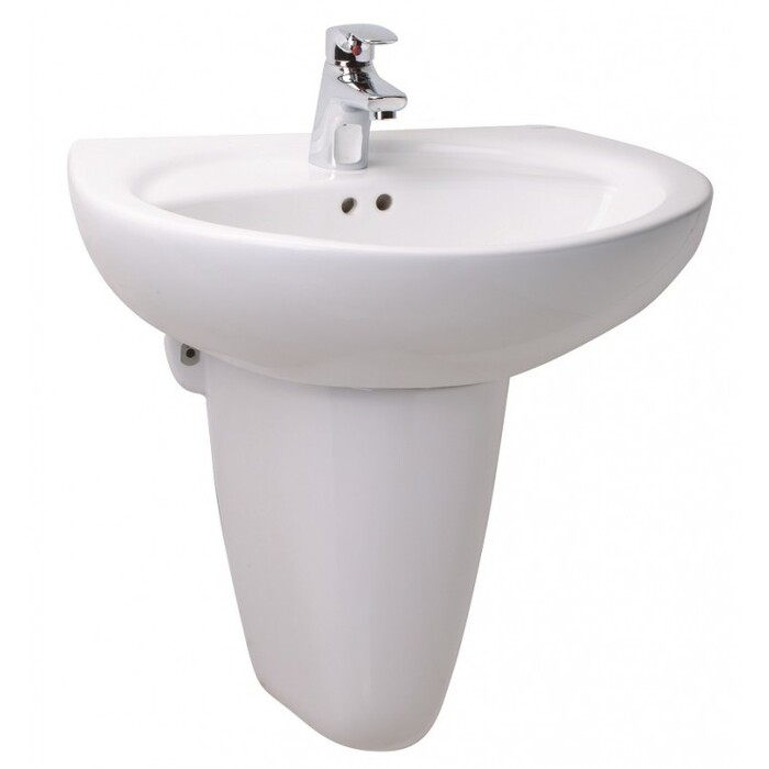 Chậu lavabo treo tường kèm chân ngắn Caesar L2220_P2443