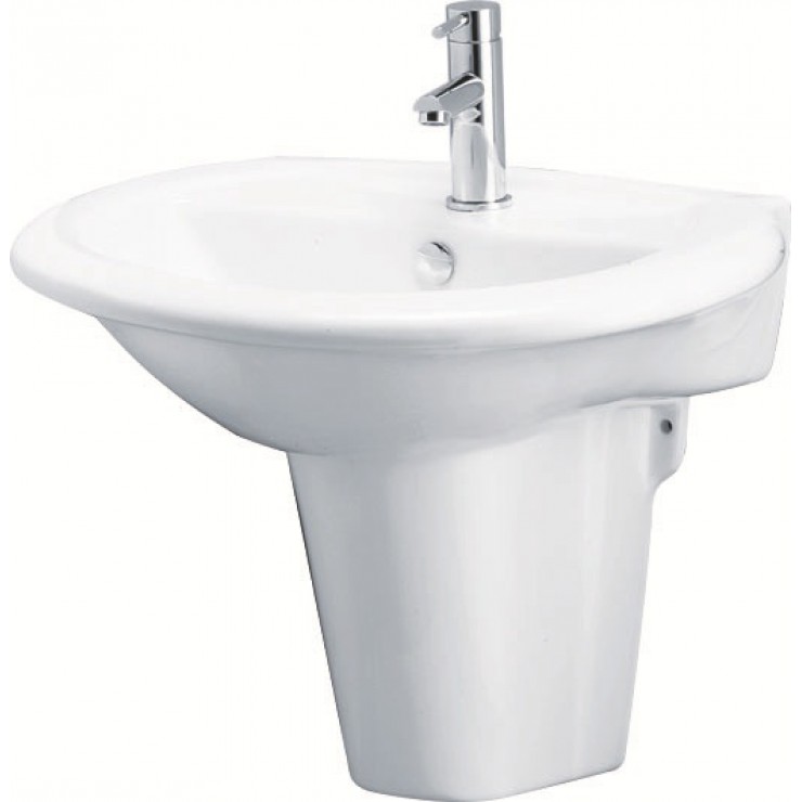 Chậu lavabo treo tường kèm chân ngắn Caesar L2360_P2439