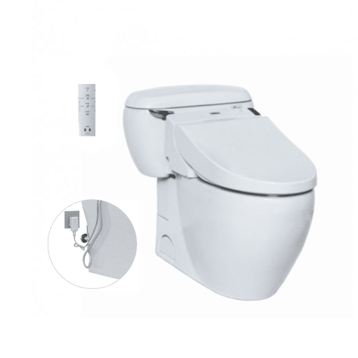 Bồn cầu 1 khối điện tử TOTO MS366W6 nắp rửa washlet TCF6531Z