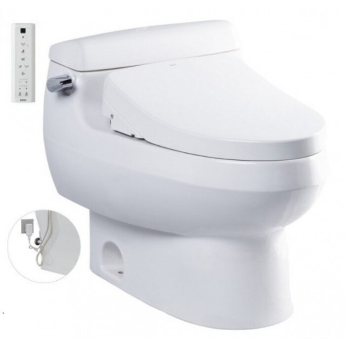 Bồn cầu 1 khối điện tử TOTO MS688W14 nắp rửa washlet TCF24410AAA