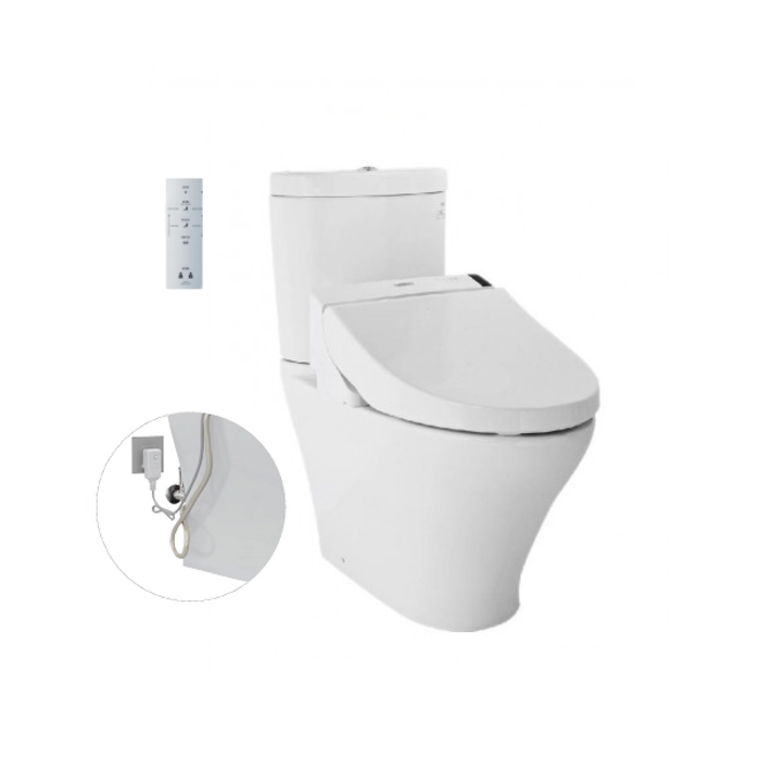 Bồn cầu 2 khối điện tử TOTO CS818DW6 nắp rửa washlet TCF6531Z