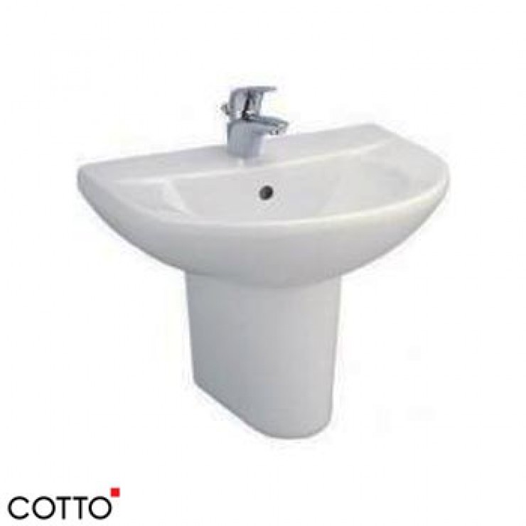 Chậu lavabo treo tường kèm chân ngắn dòng Wendy COTTO C014/C4201