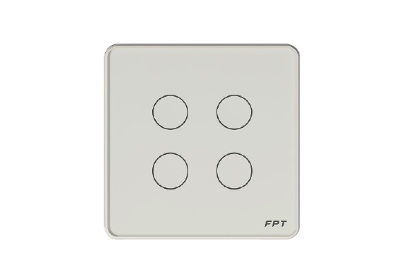 Công tắc cảm ứng Athena 4 nút bấm mặt vuông màu trắng FPT SmartHome SNBR0113