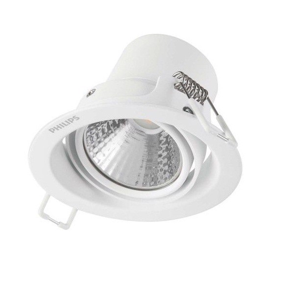 Đèn LED tròn âm trần chiếu điểm Pomeron 7W kích thước lỗ cắt 70mm vỏ bạc ánh sáng vàng Philips 59776 POMERON 7W D70-2700K SI