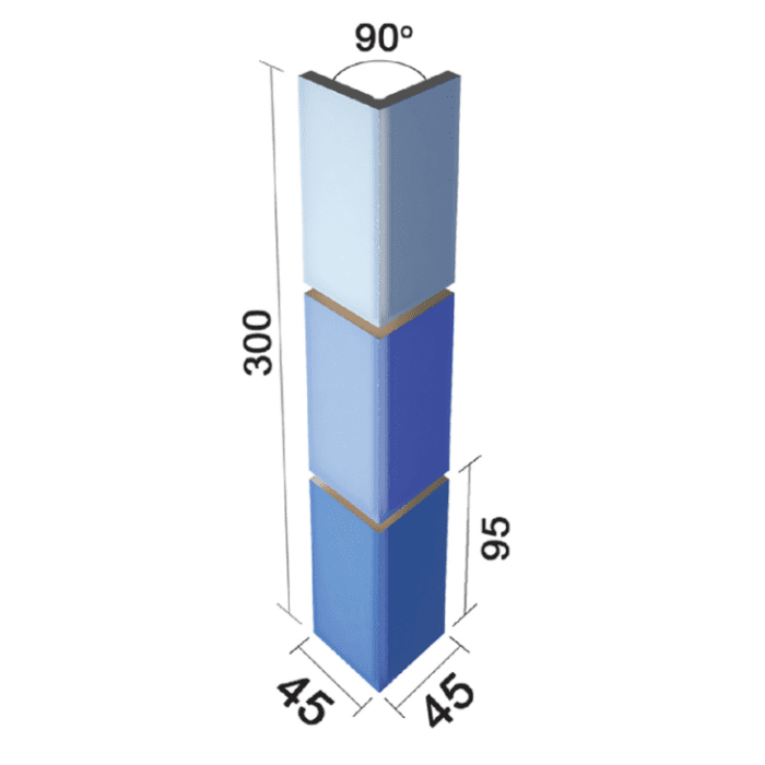 Gạch góc hồ bơi dạng Mosaic 45+45x90 INAX 255/90-15/POL-B1,B2,B3