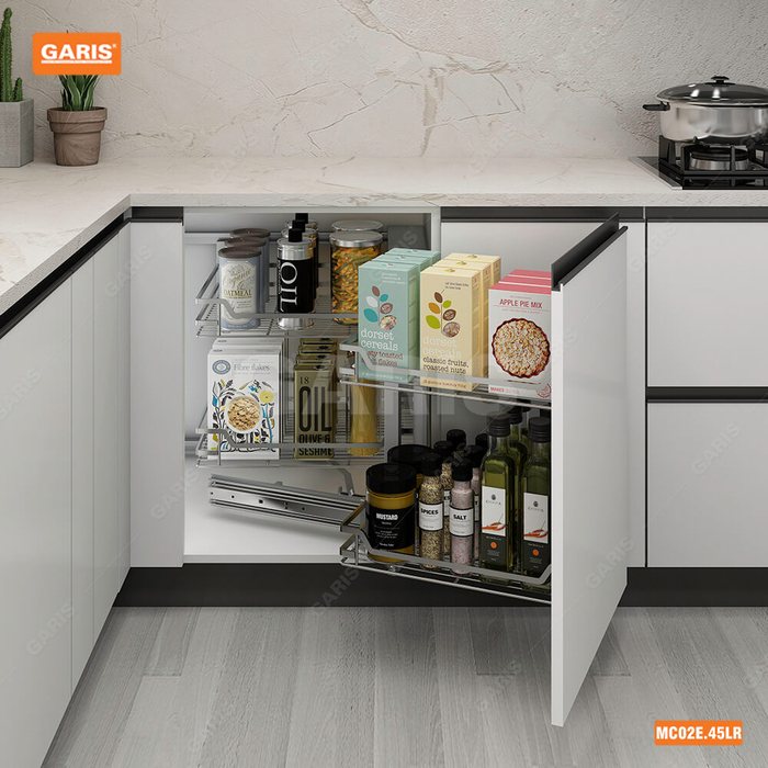 Kệ góc tủ bếp liên hoàn thông minh Garis MC02E.45L/R