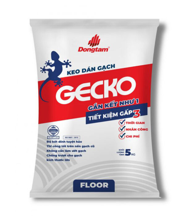 Keo dán gạch Gecko chuyên dùng cho lát nền loại 5kg Đồng Tâm GECKOFLOOR5