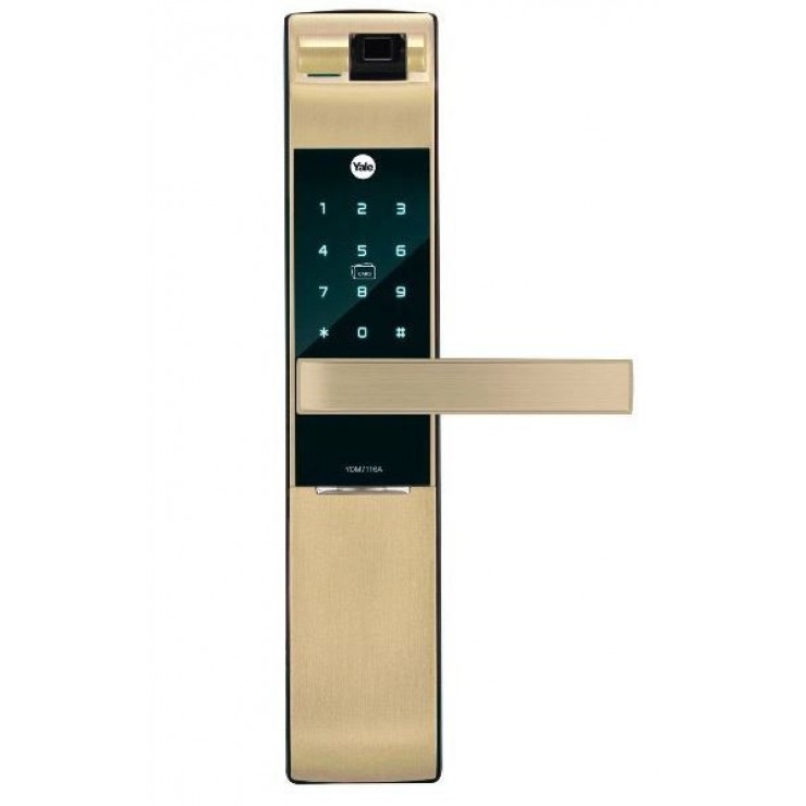 Khóa điện tử vân tay 5 chức năng: Vân tay, Thẻ từ, Mã số, Chìa cơ, Bluetooth Yale YDM7116 CG