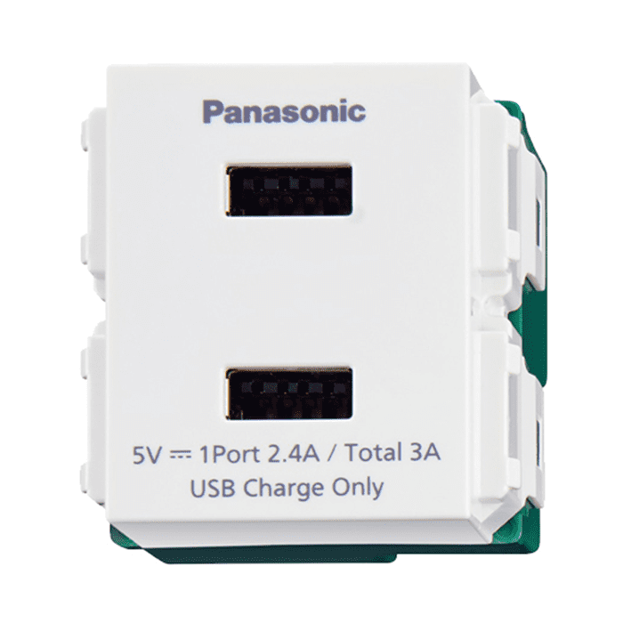 Ổ cắm USB 2 cổng Wide Series màu trắng Panasonic WEF11821W