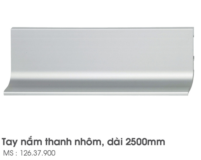 Tay nắm dạng thanh nhôm dài 2500mm màu bạc Hafele 126.37.900