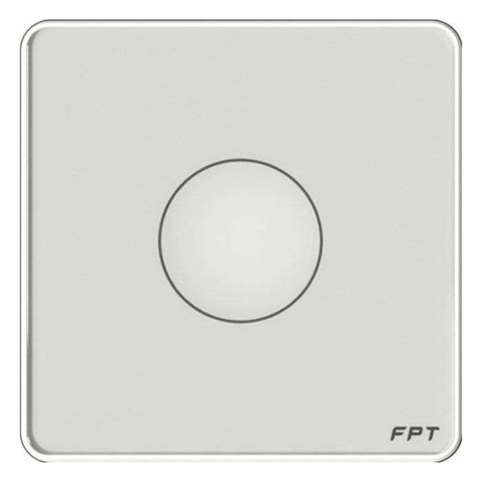 Công tắc cảm ứng Athena 1 nút bấm công suất cao mặt vuông màu trắng FPT SmartHome SNBR0235