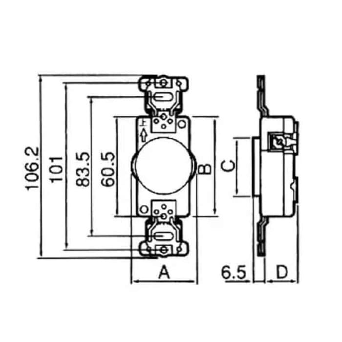 Ổ cắm công nghiệp 250V - 30A - 2P + Ground, Panasonic WF2330B