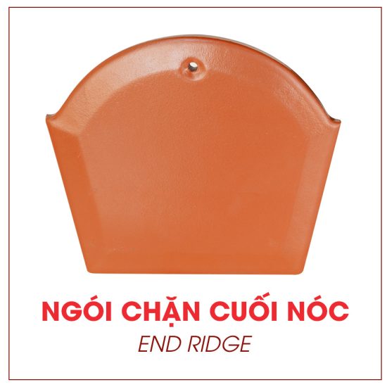 Ngói chặn cuối nóc tráng men cao cấp màu cam đất nung Đồng Tâm TITAN001-NCCUOINOC