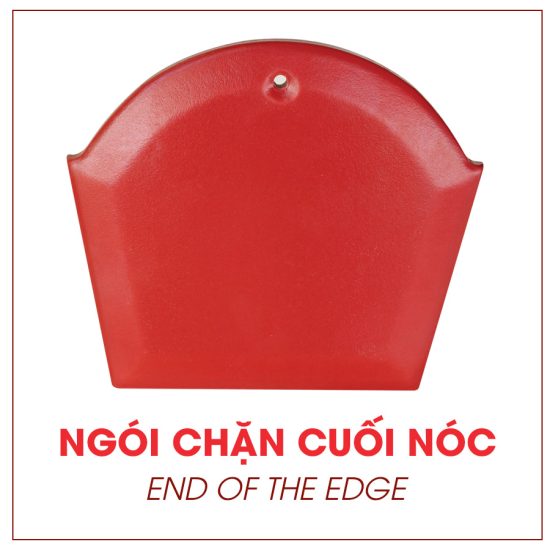 Ngói chặn cuối nóc tráng men cao cấp màu đỏ Đồng Tâm TITAN005-NCCUOINOC