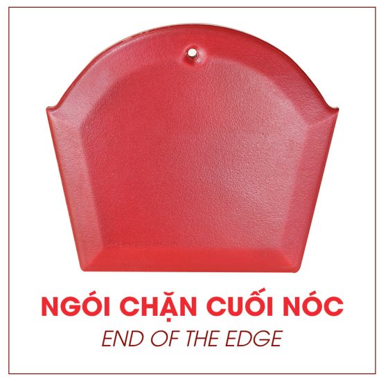 Ngói chặn cuối nóc tráng men cao cấp màu đỏ thanh long Đồng Tâm TITAN009-NCCUOINOC