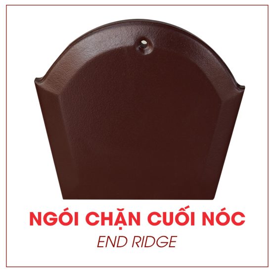 Ngói chặn cuối nóc tráng men cao cấp màu nâu đậm Đồng Tâm TITAN003-NCCUOINOC