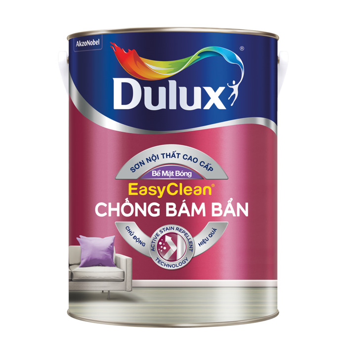 Sơn nước nội thất cao cấp Dulux Easyclean Chống Bám Bẩn Bề mặt bóng DULUX-Z966B-1L