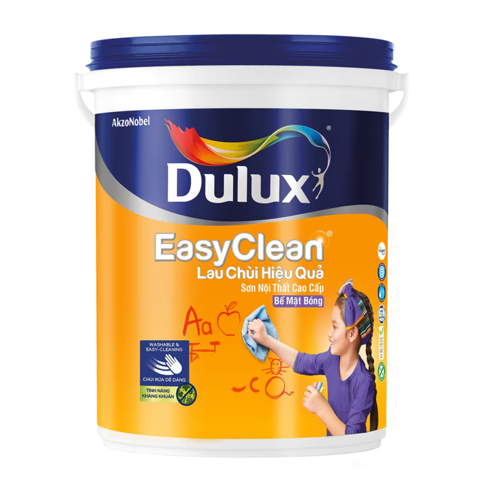 Sơn nước nội thất cao cấp Dulux Easyclean Lau Chùi Hiệu Quả Bề mặt bóng DULUX-A991B-1L