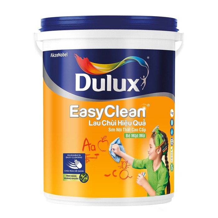 Sơn nước nội thất cao cấp Dulux Easyclean Lau Chùi Hiệu Quả Bề mặt mờ DULUX-A991-15L