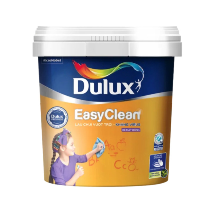 Sơn nước nội thất cao cấp Dulux Easyclean Lau Chùi Vượt Trội Kháng Virus Bề mặt bóng DULUX-99AB-5L