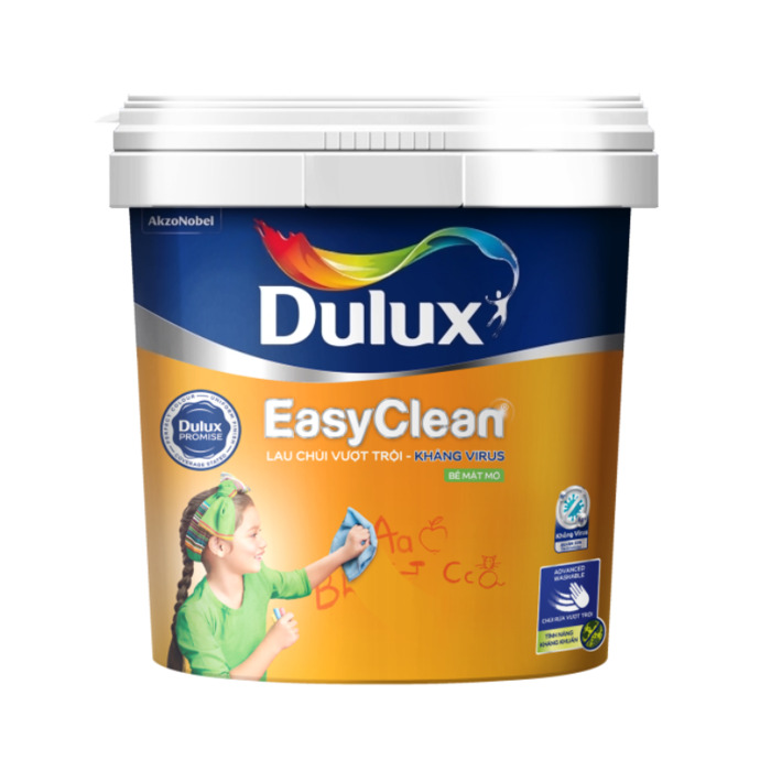 Sơn nước nội thất cao cấp Dulux Easyclean Lau Chùi Vượt Trội Kháng Virus Bề mặt mờ DULUX-99A-5L