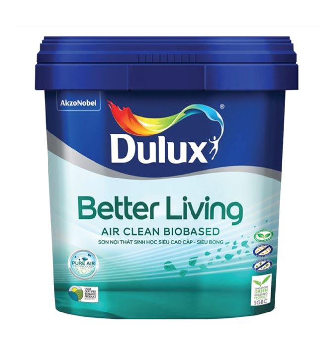 Sơn nước nội thất sinh học siêu cao cấp Dulux Better Living Air Clean Siêu bóng DULUX-C896B-5L