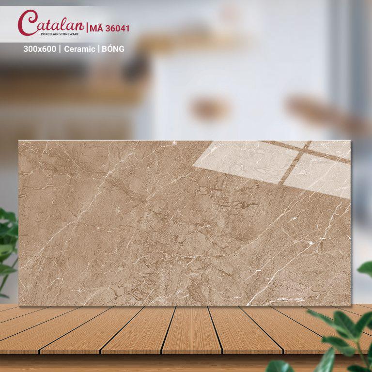 Gạch Ceramic 30x60 màu nâu vân đá men bóng Catalan CTLC.3060.05.04.36041