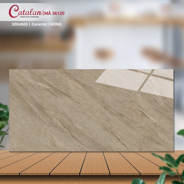 Gạch Ceramic 30x60 màu nâu vân đá men bóng Catalan CTLC.3060.36120