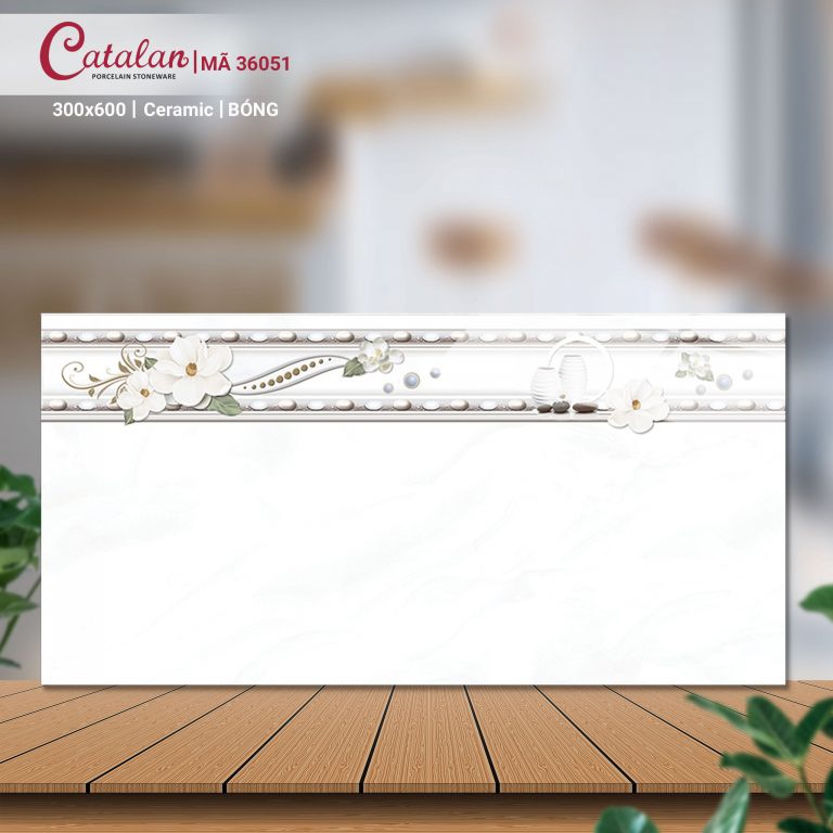 Gạch Ceramic 30x60 màu trắng vân đá Catalan CTLC.3060.05.04.36051