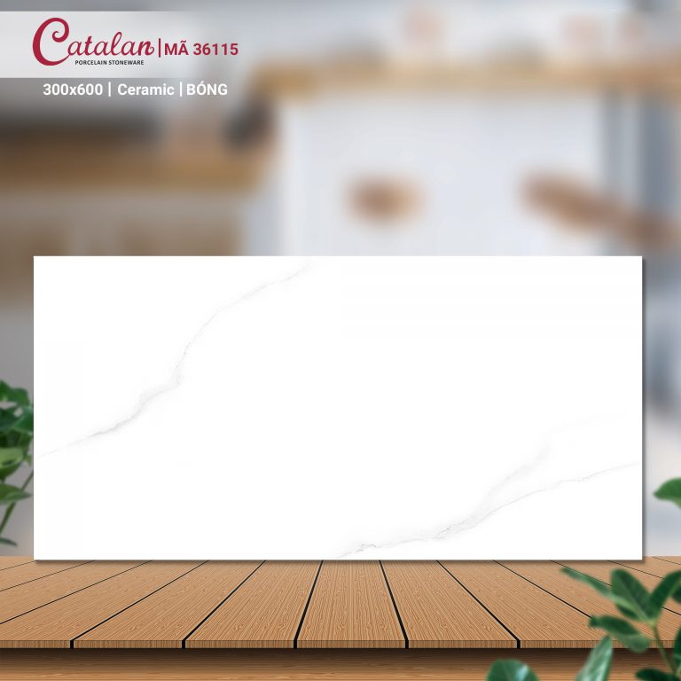 Gạch Ceramic 30x60 màu trắng vân đá Catalan CTLC.3060.36115