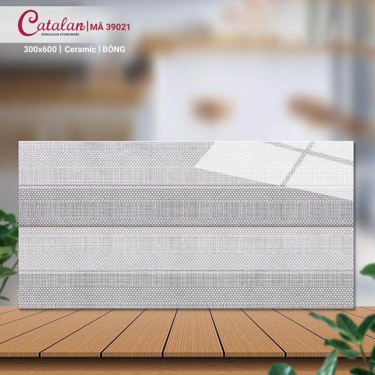 Gạch Ceramic 30x60 màu xám men bóng Catalan CTLC.3060.39021