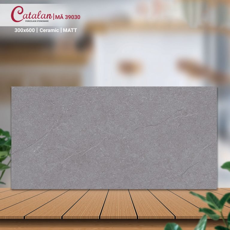 Gạch Ceramic 30x60 màu xám vân đá men matt Catalan CTLC.3060.39030