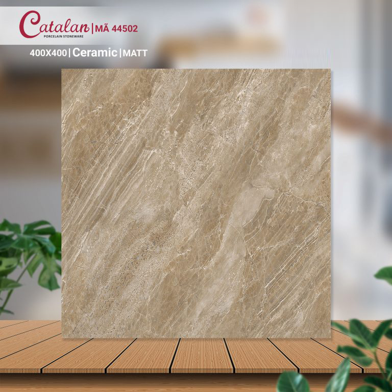 Gạch Ceramic 40x40 màu nâu vân đá men matt Catalan CTLC.4040.44502