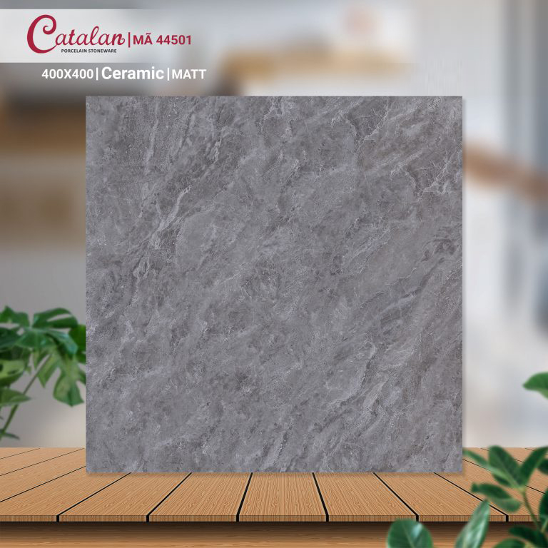 Gạch Ceramic 40x40 màu xám vân đá men matt Catalan CTLC.4040.44501