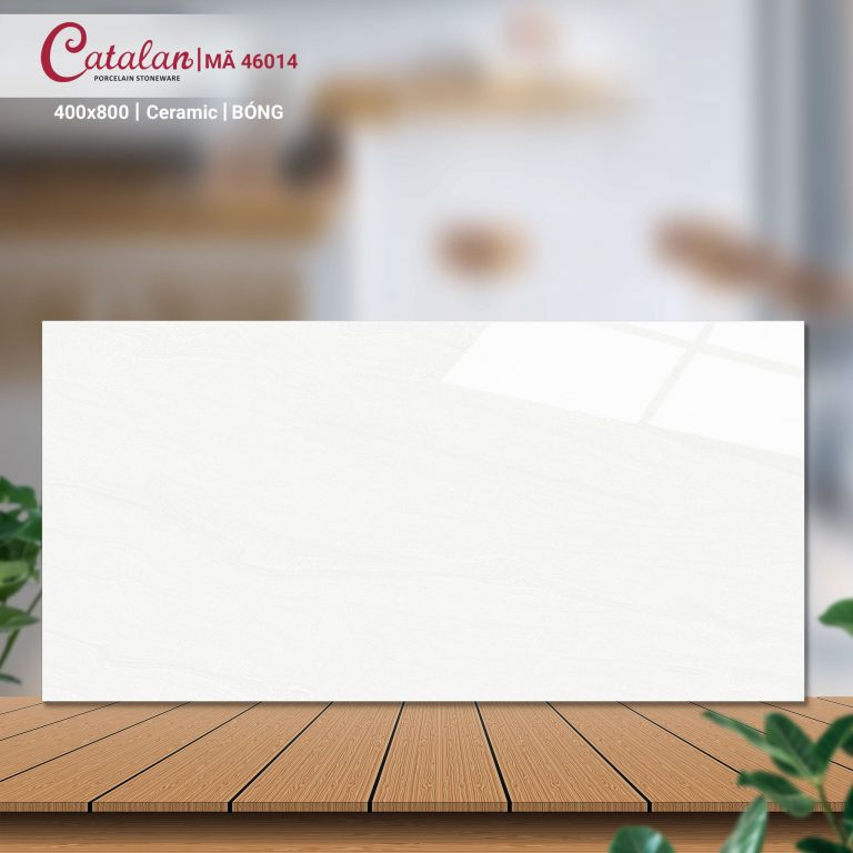 Gạch Ceramic 40x80 màu trắng men bóng Catalan CTLC.4080.46014