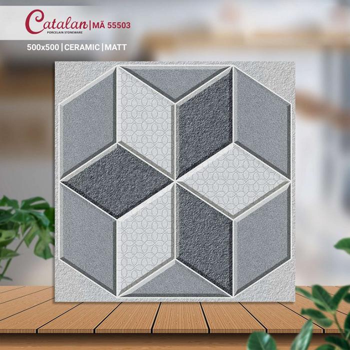 Gạch Ceramic 50x50 màu xám men matt Catalan CTLC.5050.55503