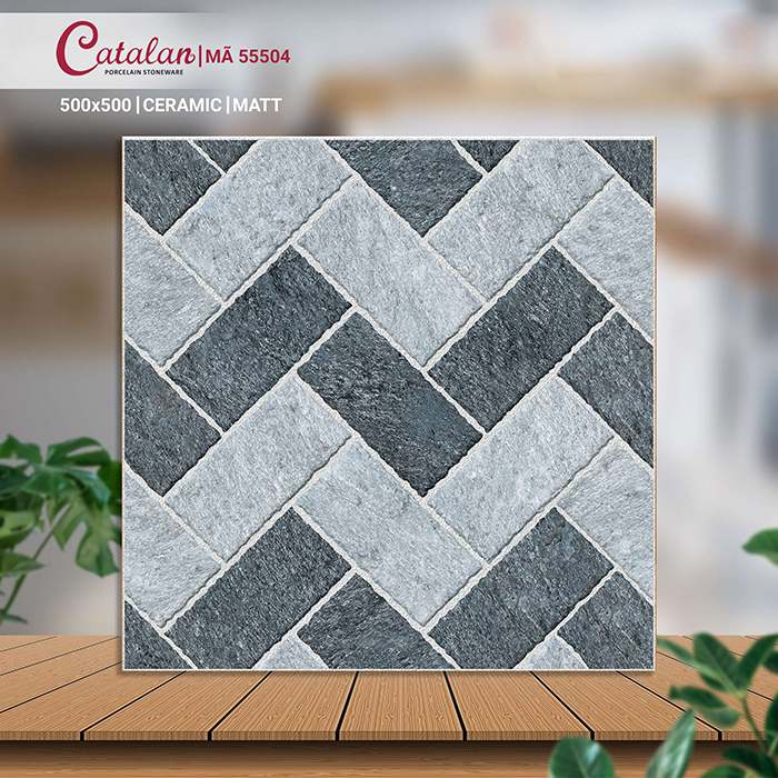 Gạch Ceramic 50x50 màu xám men matt Catalan CTLC.5050.55504