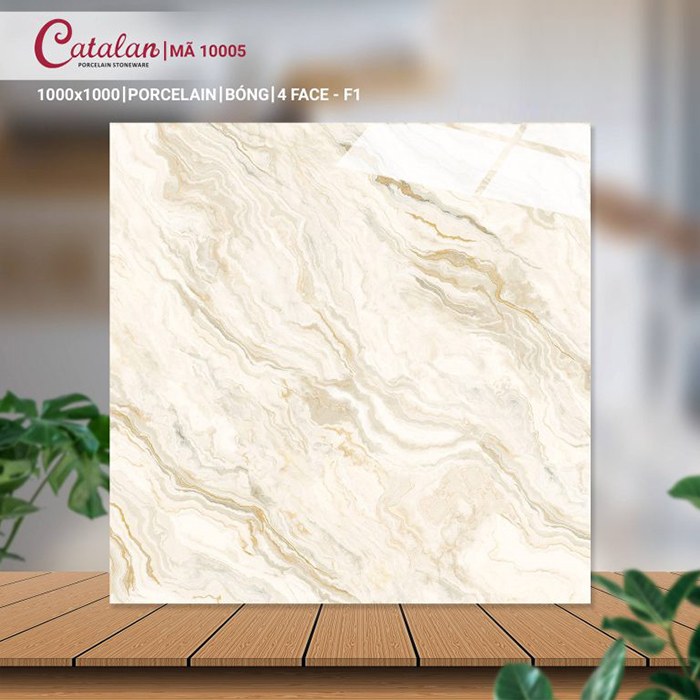 Gạch Porcelain 100x100 vân đá men bóng Catalan CTLP.100100.10005