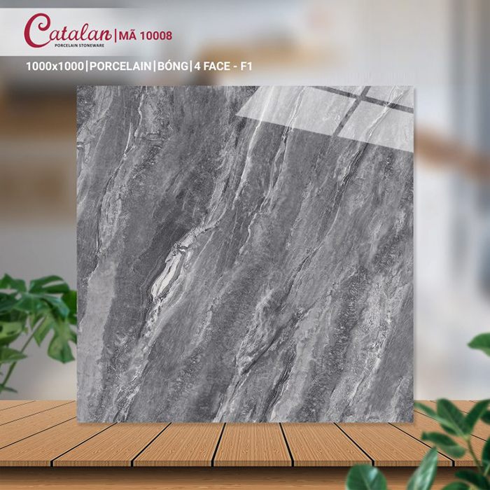 Gạch Porcelain 100x100 vân đá men bóng Catalan CTLP.100100.10008