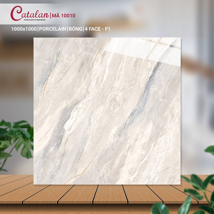 Gạch Porcelain 100x100 vân đá men bóng Catalan CTLP.100100.10010