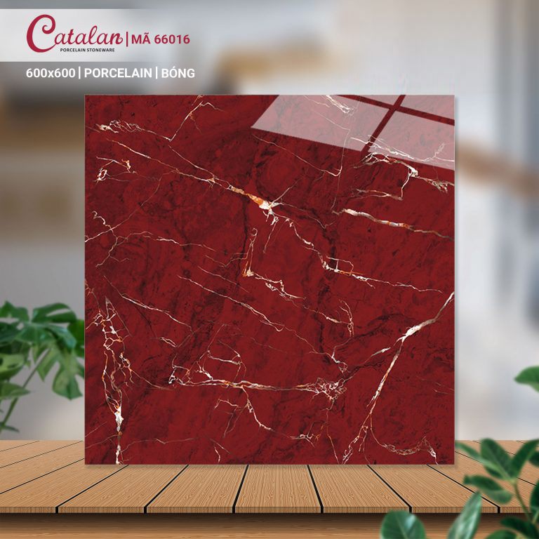 Gạch Porcelain 60x60 màu đỏ men bóng Catalan CTLP.6060.07.06.66016