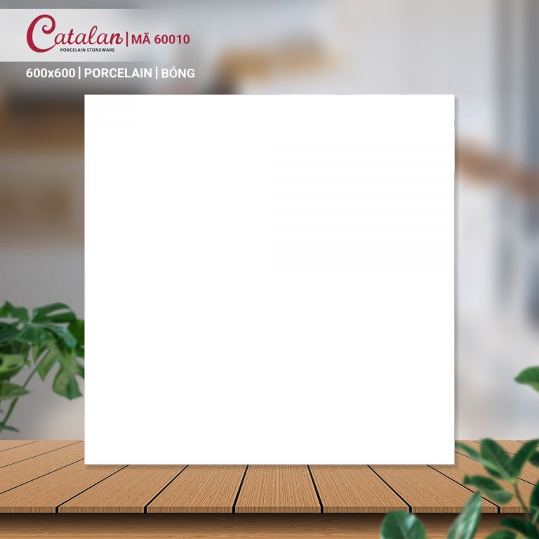 Gạch Porcelain 60x60 màu trắng mài bóng nano Catalan CTLP.6060.06.06.60010