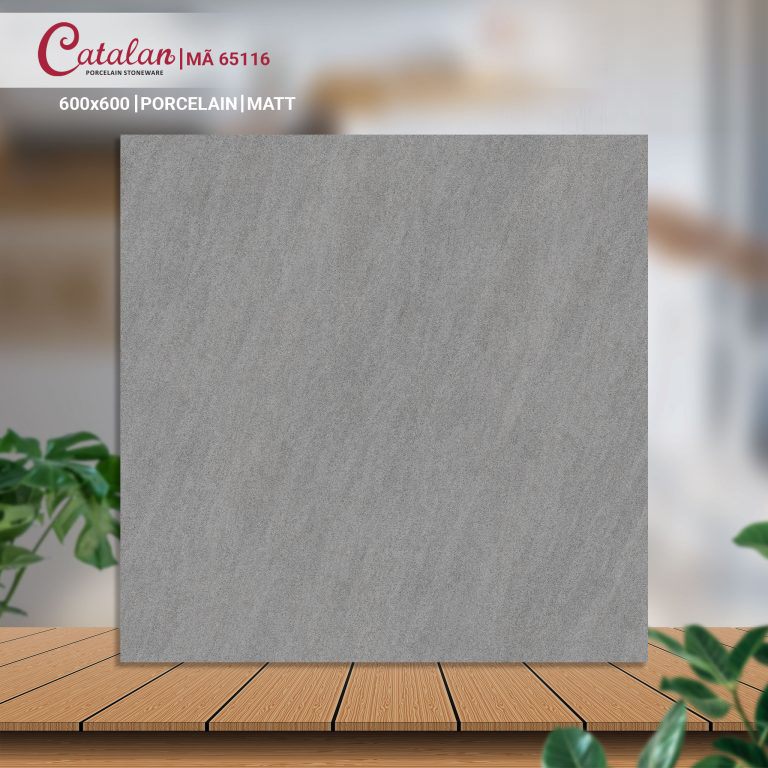 Gạch Porcelain 60x60 màu xám men matt Catalan CTLP.6060.65116