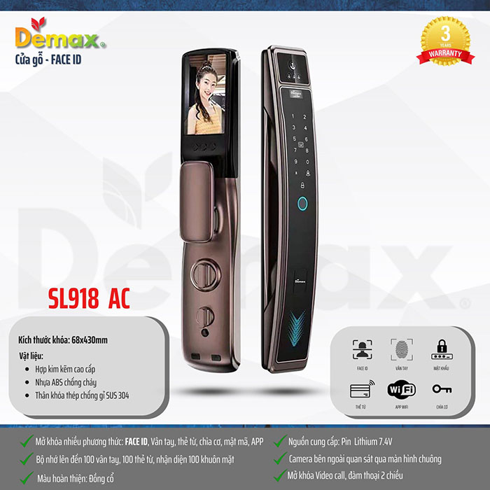 Khóa thông minh Demax SL918 AC